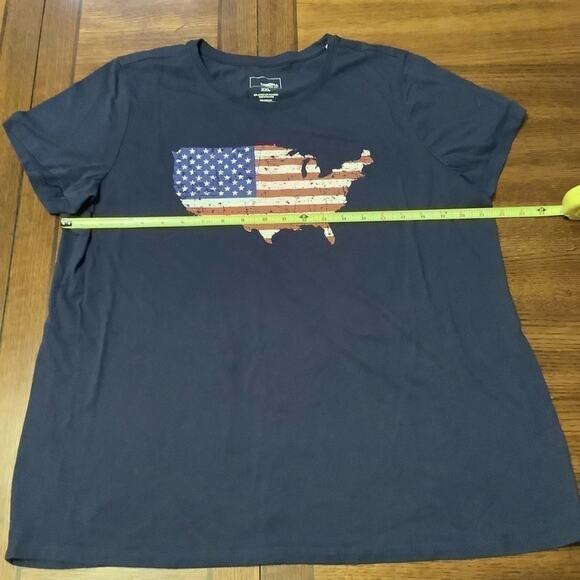 𝅺SONOMA Red White Blue Crew Neck American Flag U.S.A Shirt Plus Size 2XL - Picture 3 of 5